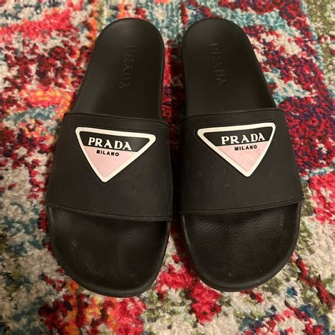 prada feather mules|Prada women pool slides.